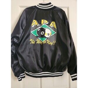 VTG 90s West Ark APA American Pool Players Bomber Jacket 2XL made in USA READ